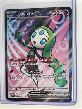 Pokemon Meloetta ex Holo Pink & Green Collectible Card